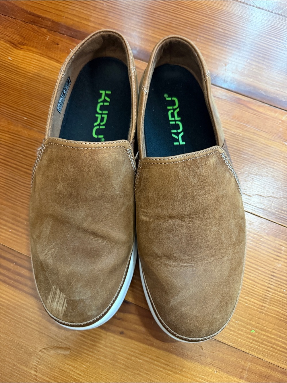 KURU Brown Slip-On Flats Loafers